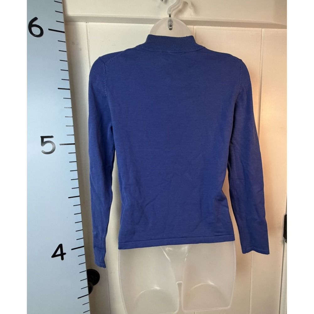 Pendleton Women Petite P Blue Silk Sweater Crew Neck Long Sleeve Pullover - Picture 2 of 8